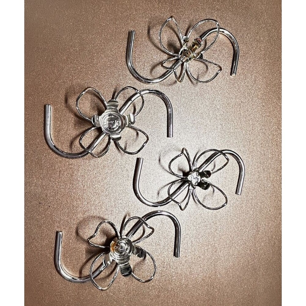 Silver Plated Candle Holders, Unique Set of 4